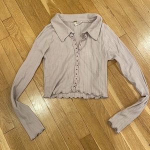 Free people long sleeve cropped top
